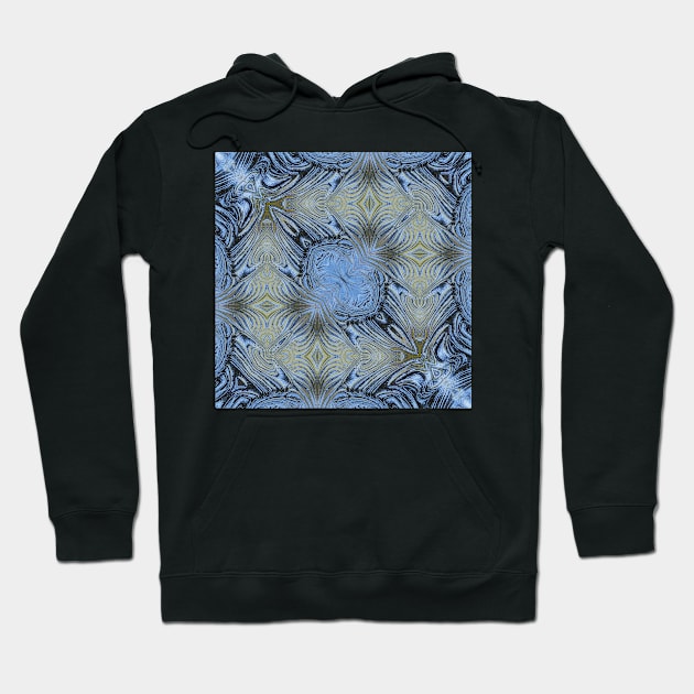 SQUARE DESİGN OF SHADES OF SKY BLUE 3. A textured floral fantasy pattern and design Hoodie by mister-john